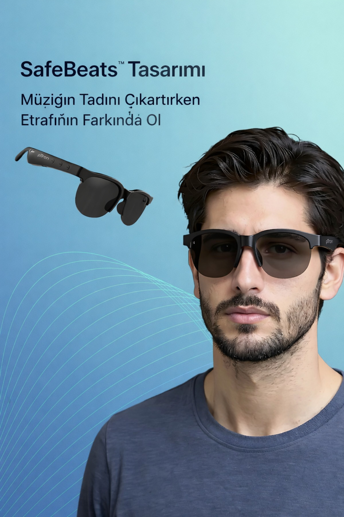 C&M Global Store Bluetooth 5.3 Akıllı Güneş Gözlüğü | SafeBeats Tasarım | Sesli Konuşma | 7 Saat Müzik | Type-C Şarj