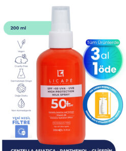 Licape Spf 50 Faktör Uva - Uvb Güneş Koruyucu Sprey Süt 200ml