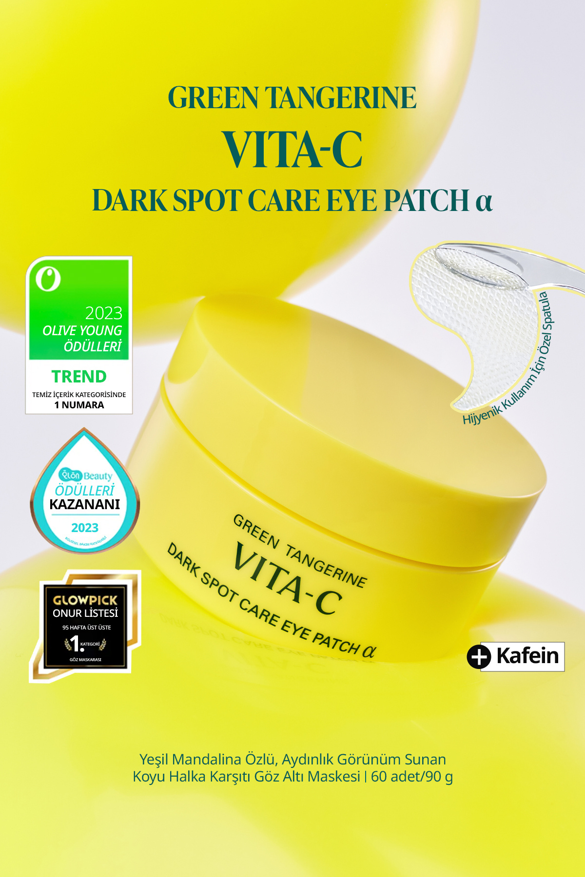 Goodal Yeşil Mandalina Özlü, Aydınlatıcı Göz Altı Maskesi GOODAL Green Tangerine Vita C Eye Gel Patch α
