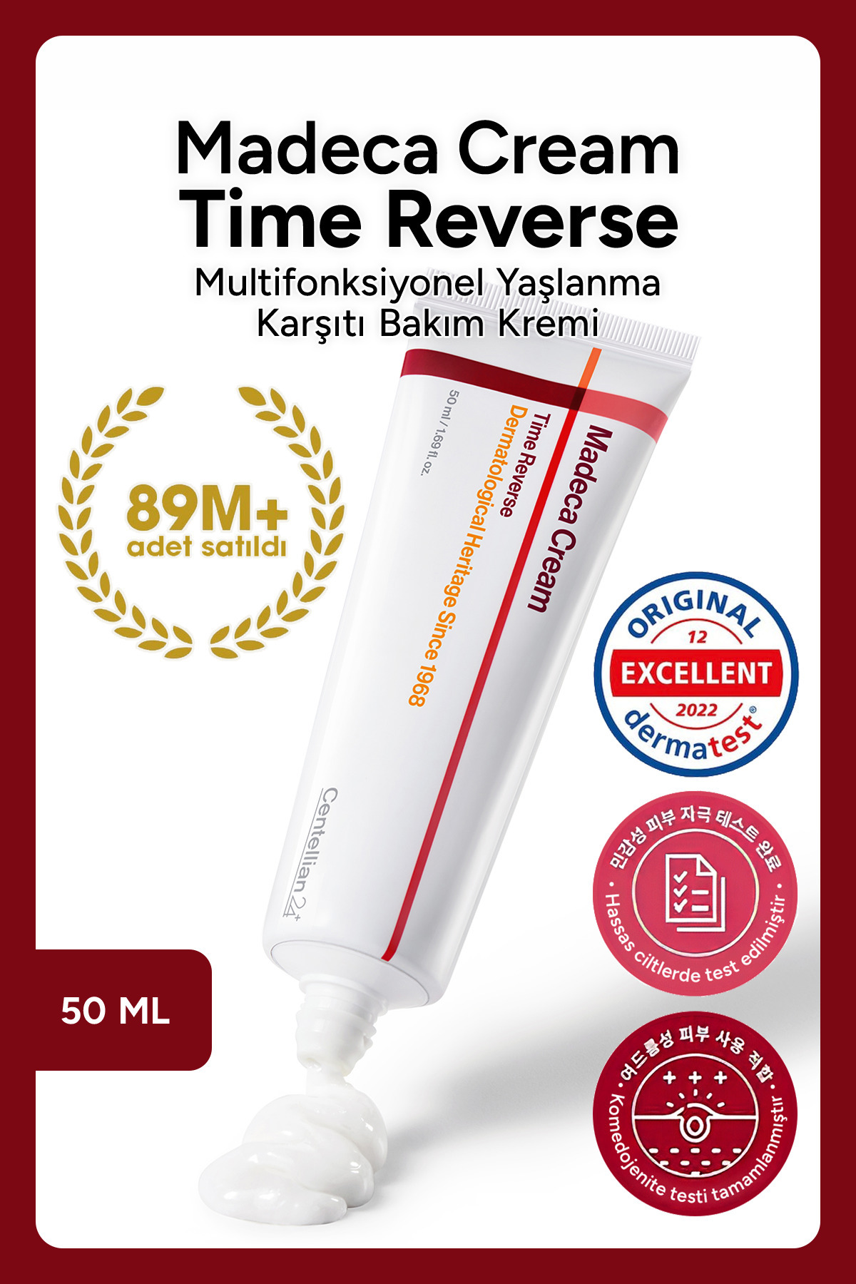 Centellian 24 Madeca Cream Season 7 Time Reverse 50 ml (Protein bazlı yaşlanma karşıtı aydınlatıcı nemlendirici)