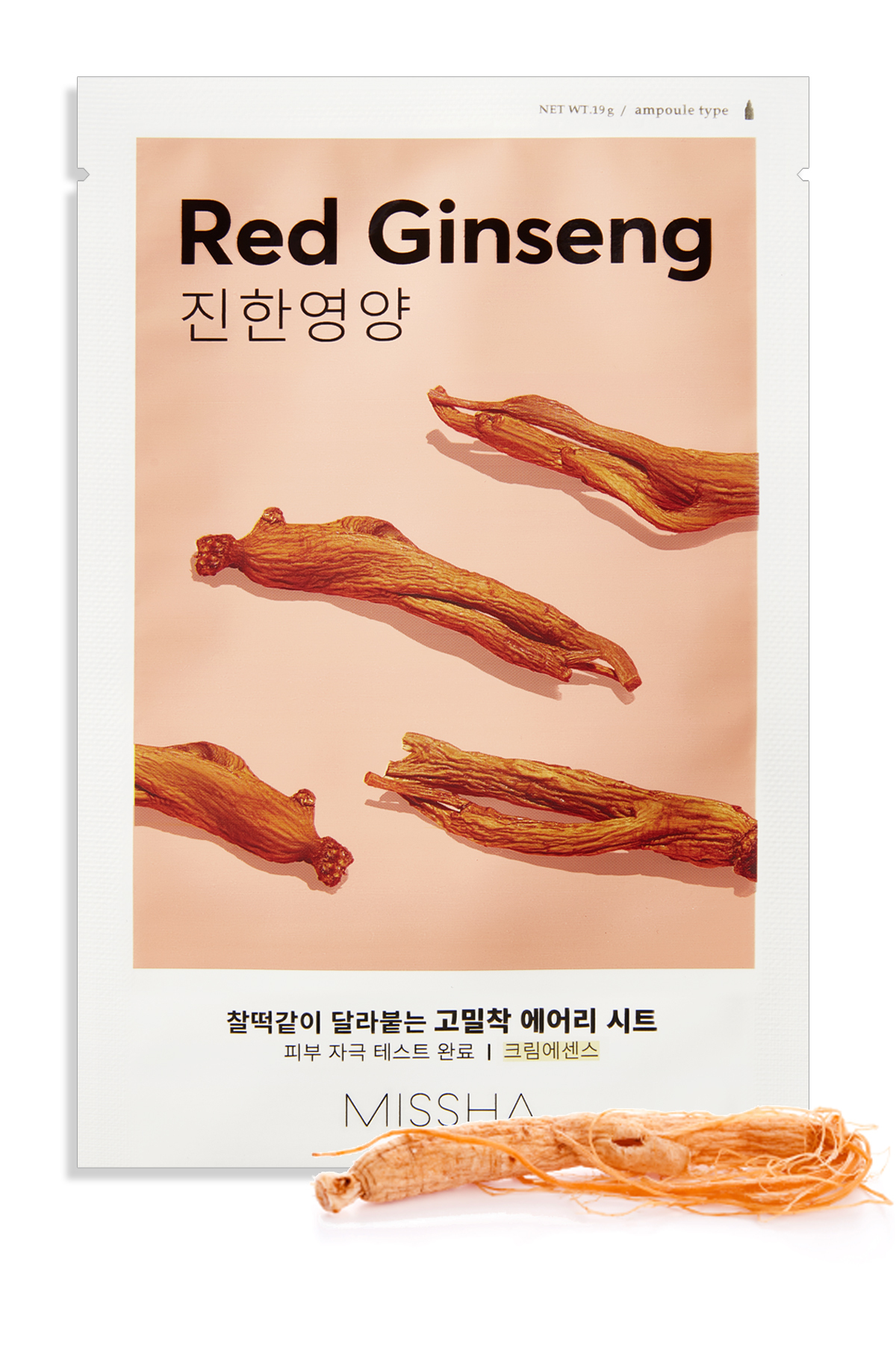 Missha KırmızıGinseng Özlü Sıkı Görünüm Sunan Besleyici Yaprak Maske Airy Fit Sheet Mask Red Ginseng