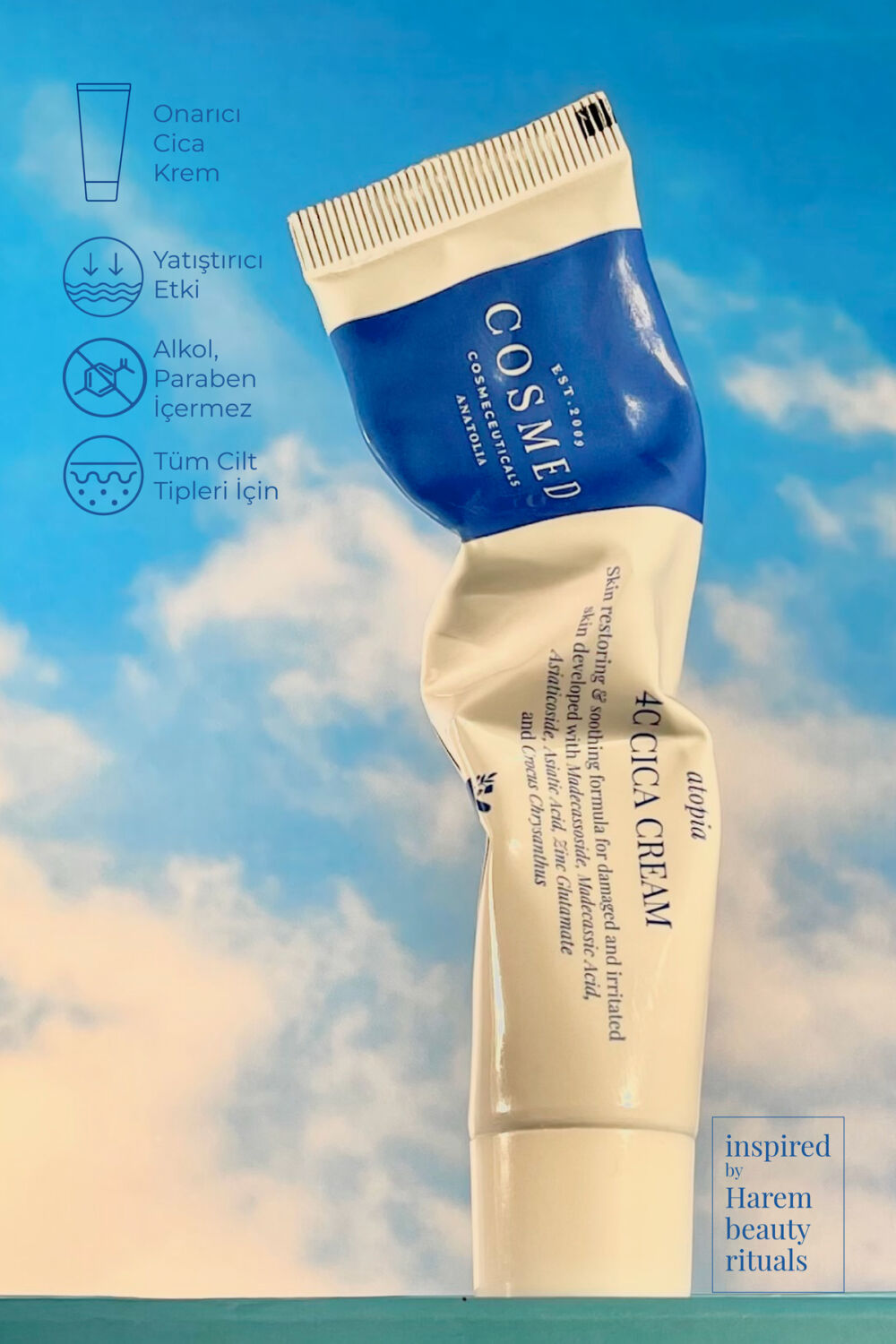 COSMED Yatıştırıcı Onarıcı Bariyer Kremi /Atopia 4C CICA CREAM 40 GR - Görsel 3