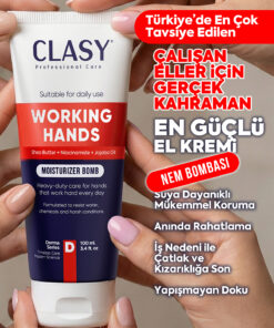 Clasy Care Working Hands Eller İçin Özel Yoğun Nemlendirici El Kremi