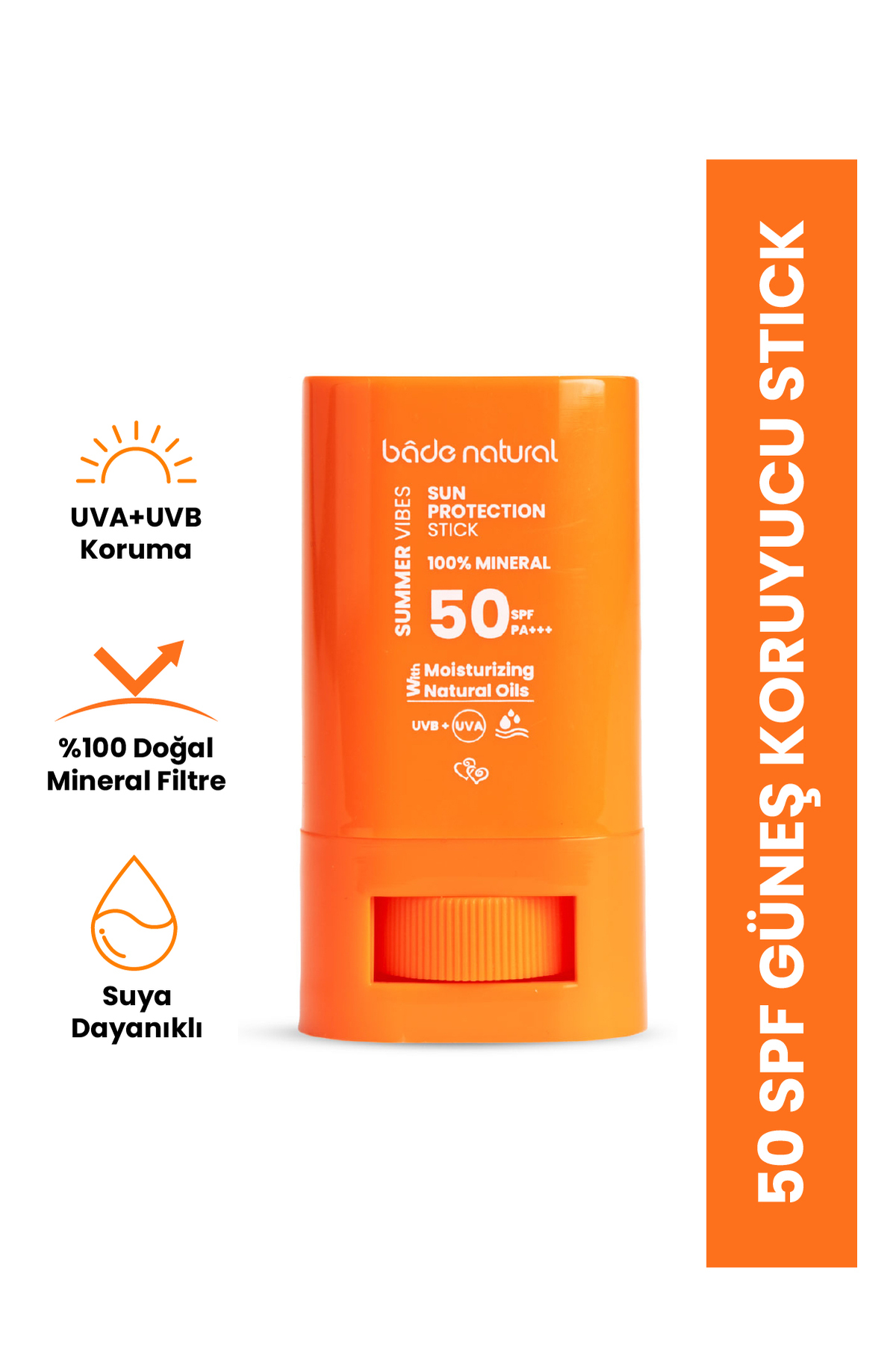 Bade Natural 50 Spf 0 Mineral Filtreli Ve Doğal Yüksek Korumalı Güneş Stick 16g