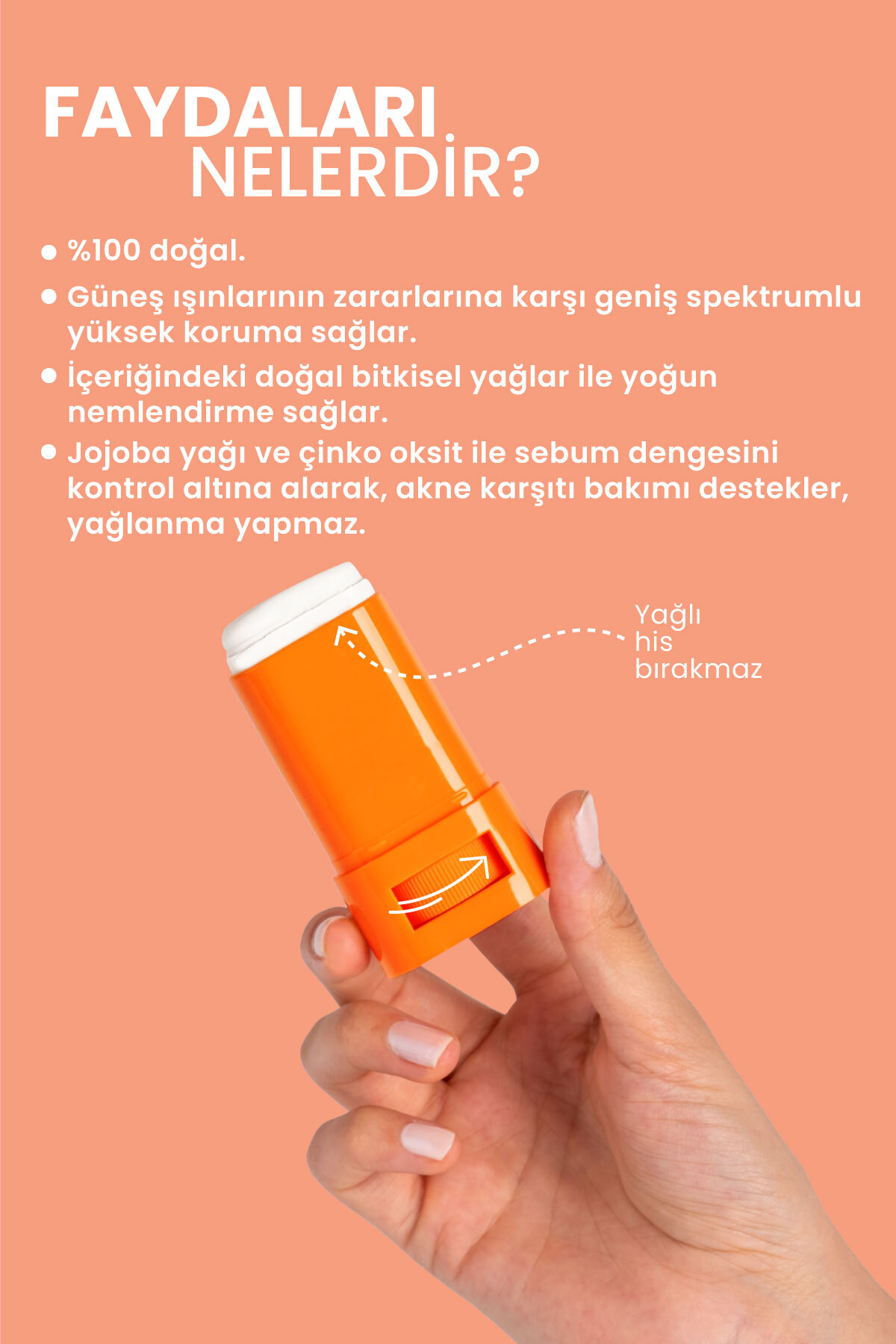 Bade Natural 50 Spf 0 Mineral Filtreli Ve Doğal Yüksek Korumalı Güneş Stick 16g - Görsel 3