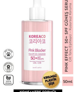 KOREACO Blocker Pink 0 SPF 50+ Ton Eşitleyici Yüksek UVB+UVA Korumalı Güneş Sütü