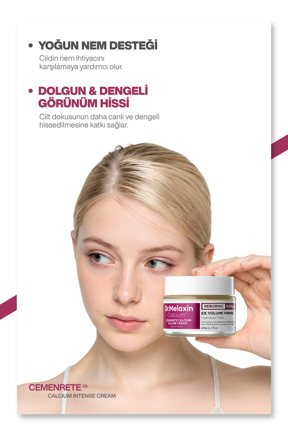Dr.Melaxin Kırışıklık Karşıtı & Sıkılaştırıcı Rebornic Teknolojili Kalsiyum | Yüz & Göz Çevresi Kremi 50ml - Görsel 3