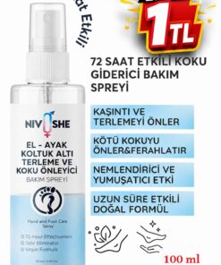 NIVOSHE Premium 100ml Ayak Kokusu Giderici Önleyici Ayakkabı Ayak Kokusu Spreyi Ve Koltuk Altı Terleme Önleyici