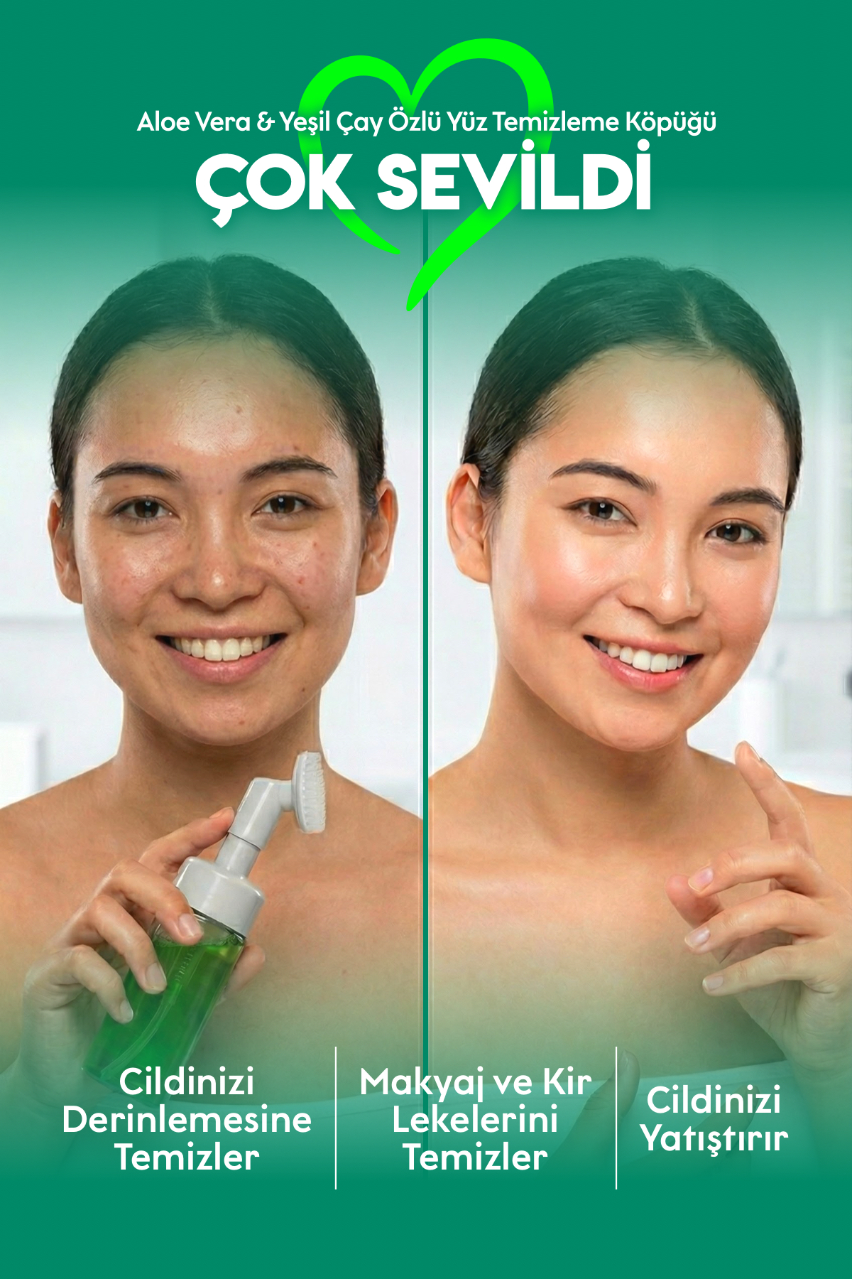 BioBellinda Doğal Yüz Temizleme Köpüğü Niacinamide Aloe Vera Özlü 150 Ml - Görsel 3