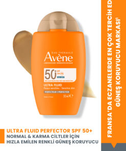 Avene Ultra Fluid Perfector SPF50+ Ton Eşitleyici Renkli Güneş Kremi Normal ve Karma Ciltler İçin 50 ml