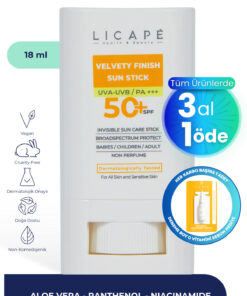 Licape Yüksek Koruma Suya Dayanıklı Tüm Yaş Grubuna Uygun Stick 50 Faktör Güneş Kremi 18 ml