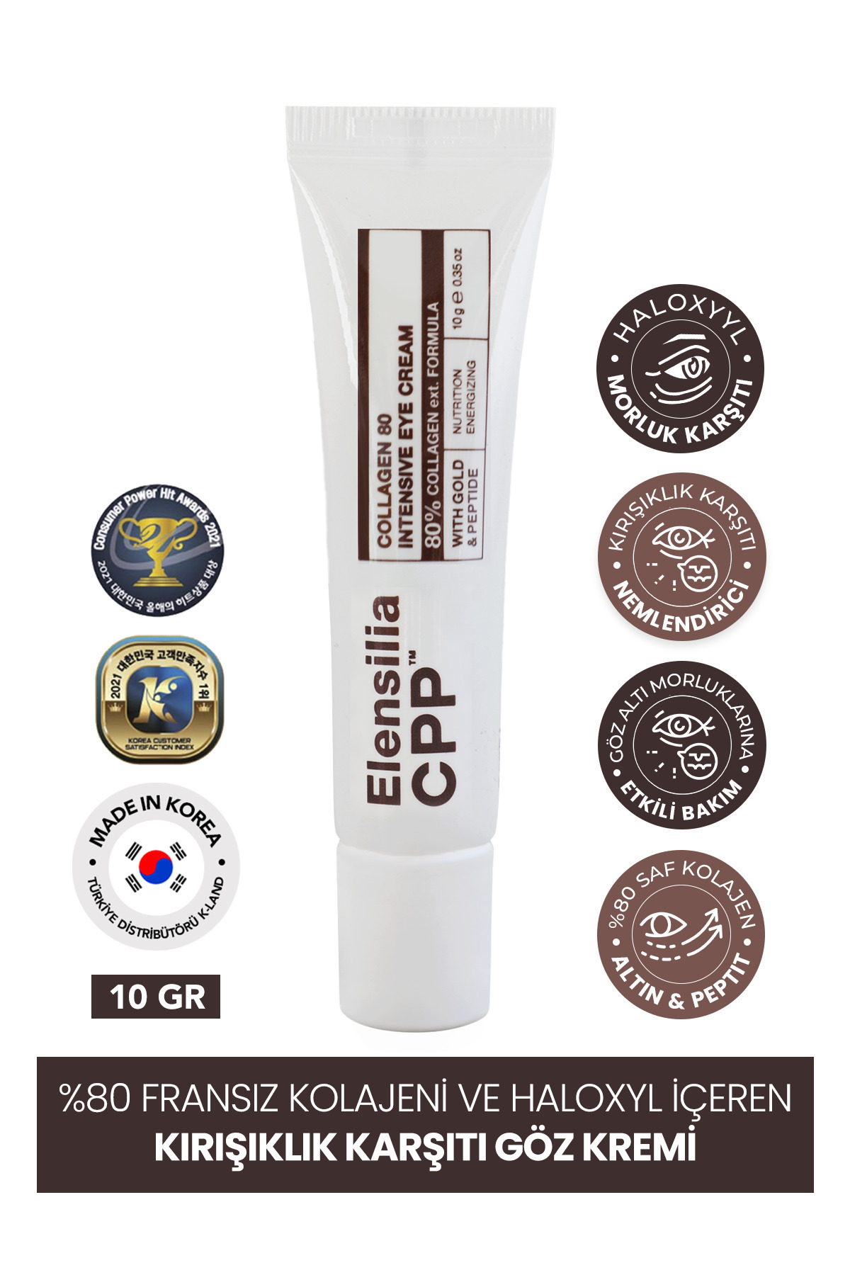 ELENSILIA Fransız Kolajeni Ve Haloxyl Içeren Kırışıklık Karşıtı Göz Kremi 10g