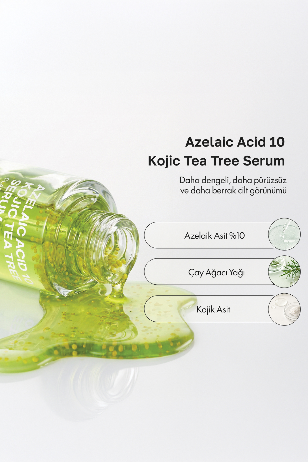 Purito Azelaic Acid 10% Kojic Acid Tea Tree Serum | Akne Karşıtı Leke Görünümü Dengeleyici Serum 30 ml - Görsel 3