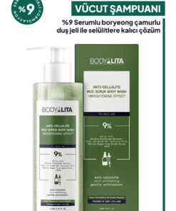 bodylita Anti Selülit Vücut Şampuanı Selülit ve Çatlak Karşıtı %9 Baryeong Çamurlu Duş Jeli