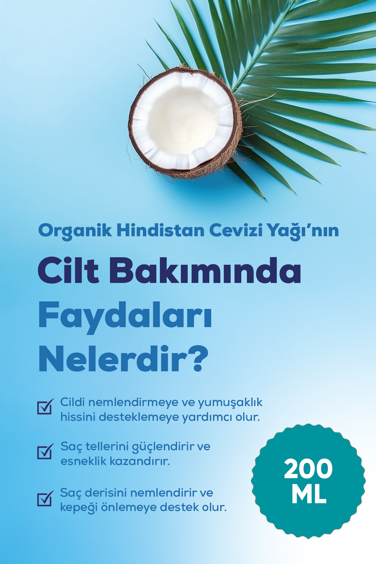 Arifoğlu Organik Hindistan Cevizi Yağı 200 ml Arifoğlu | Soğuk Sıkım | Cold Pressed Virgin Coconut Oil - Görsel 3