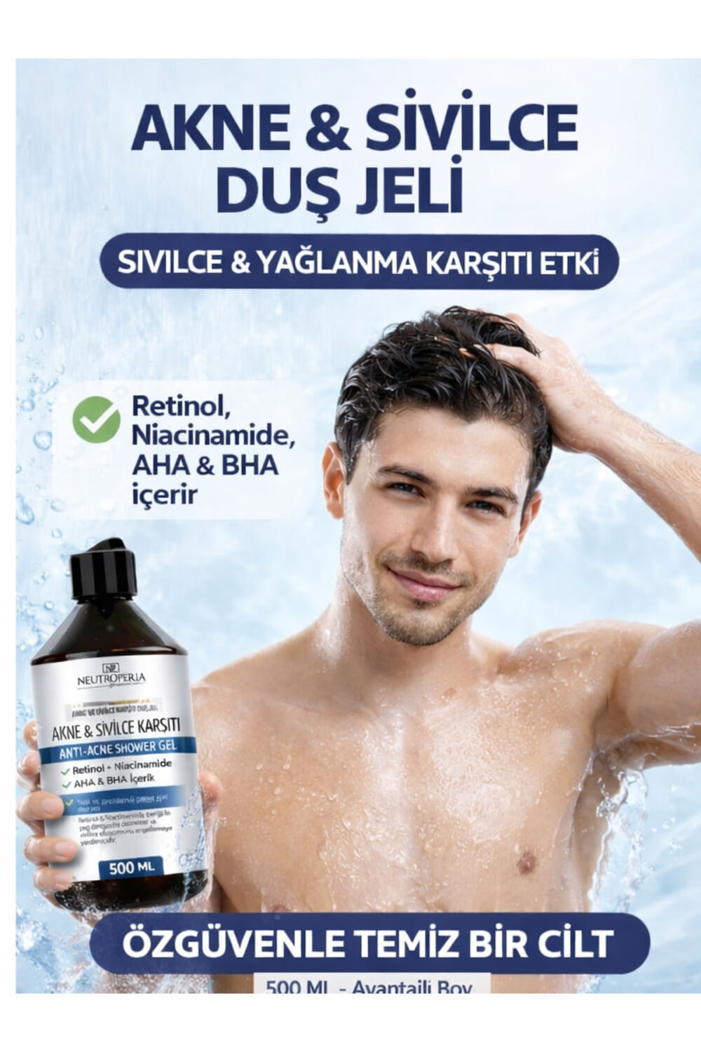 NP Neutroperia Professional Akne ve Sivil.ce Karşıtı Duş jeli 500 ML - Görsel 3