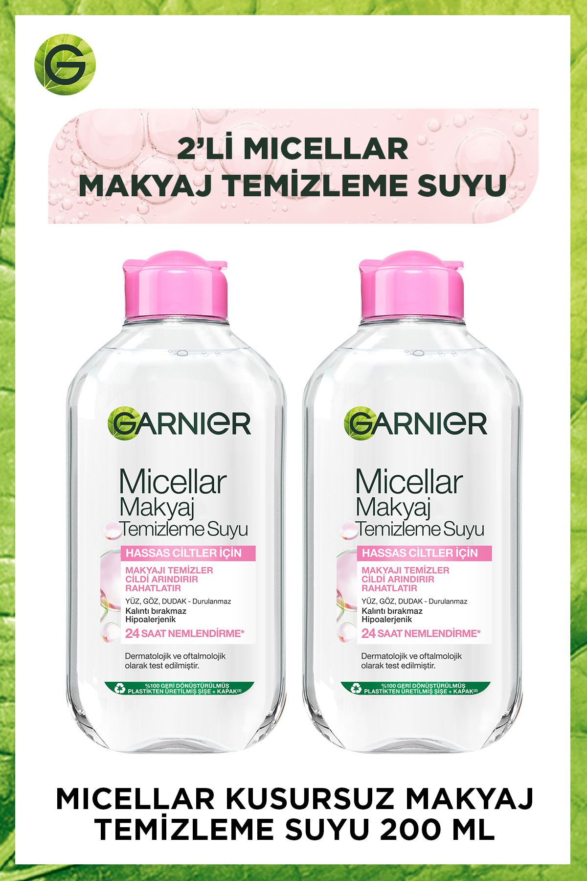 Garnier Micellar Kusursuz Makyaj Temizleme Suyu 200ML 2'li Set