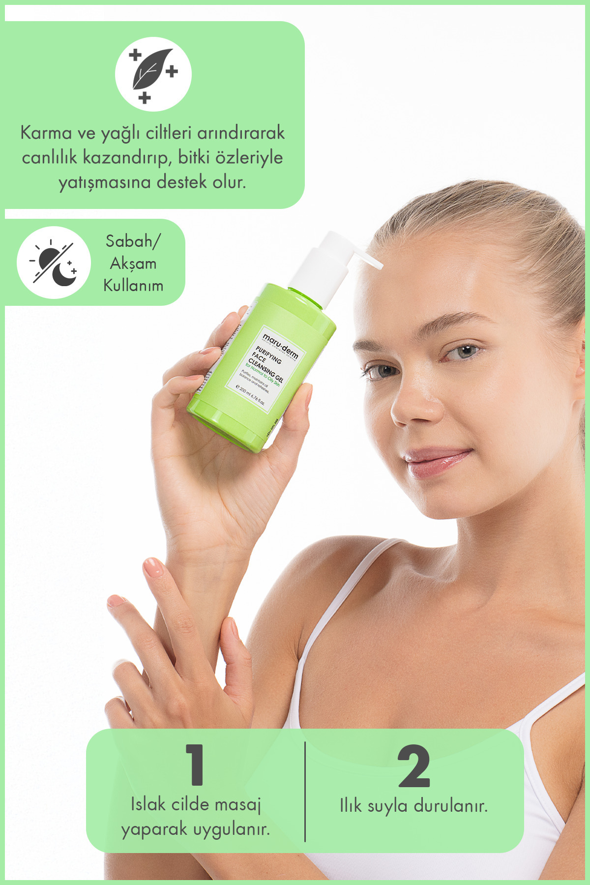 Maru.Derm Karma Ve Yağlı Ciltlere Özel Salisilik Asit Yüz Temizleme Jeli 200 ML - Görsel 3