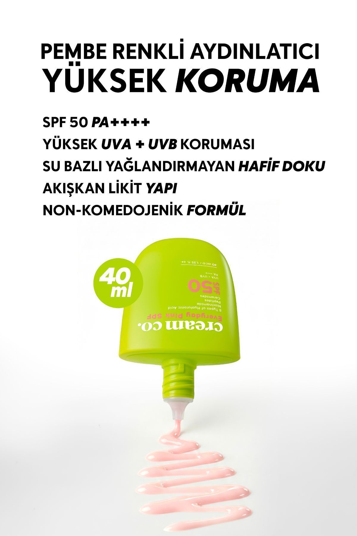Cream Co. Güneş Koruyucu İkili | Nemlendirici Aydınlatıcı Leke Karşıtı Güneş Kremi Seti | 50SPF | Güneş Serumu - Görsel 3