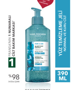 Yves Rocher Antioksidan Yüz Yıkama Jeli-Normal ve Kuru Cilt-Pure Algue Nemlendirici Botanik Kompleks 390ml