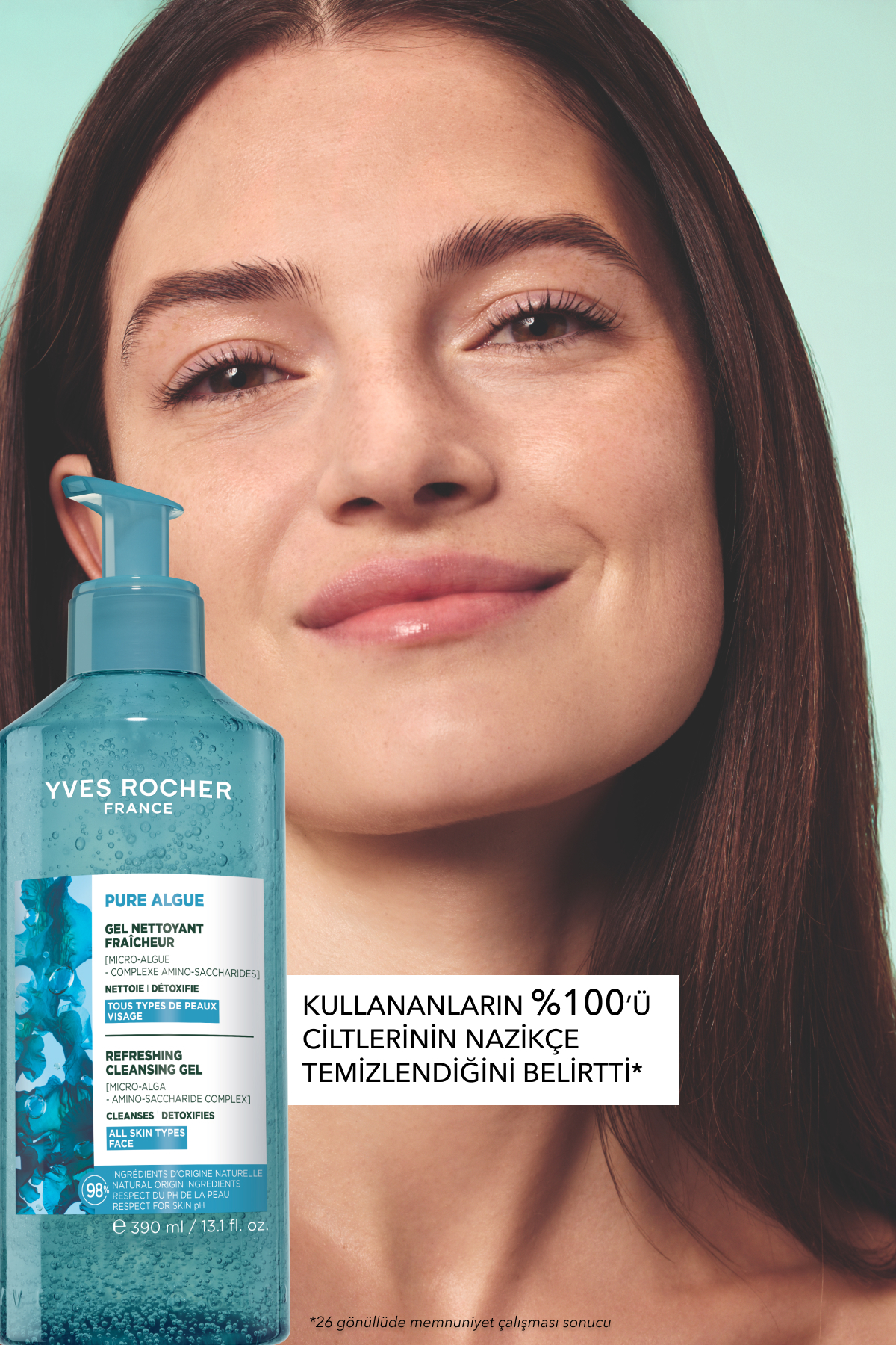 Yves Rocher Antioksidan Yüz Yıkama Jeli-Normal ve Kuru Cilt-Pure Algue Nemlendirici Botanik Kompleks 390ml - Görsel 3