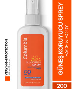 Columbia Yüksek Koruma Spf 50 Yüz Ve Vücut Güneş Koruyucu Sprey 200 ml