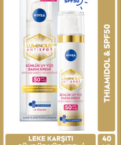 NIVEA SPF50 Luminous630 Thiamidol Etkili Leke Karşıtı Gündüz Yüz Kremi 40ml,Hyaluronik Asit,Güneş Koruyucu