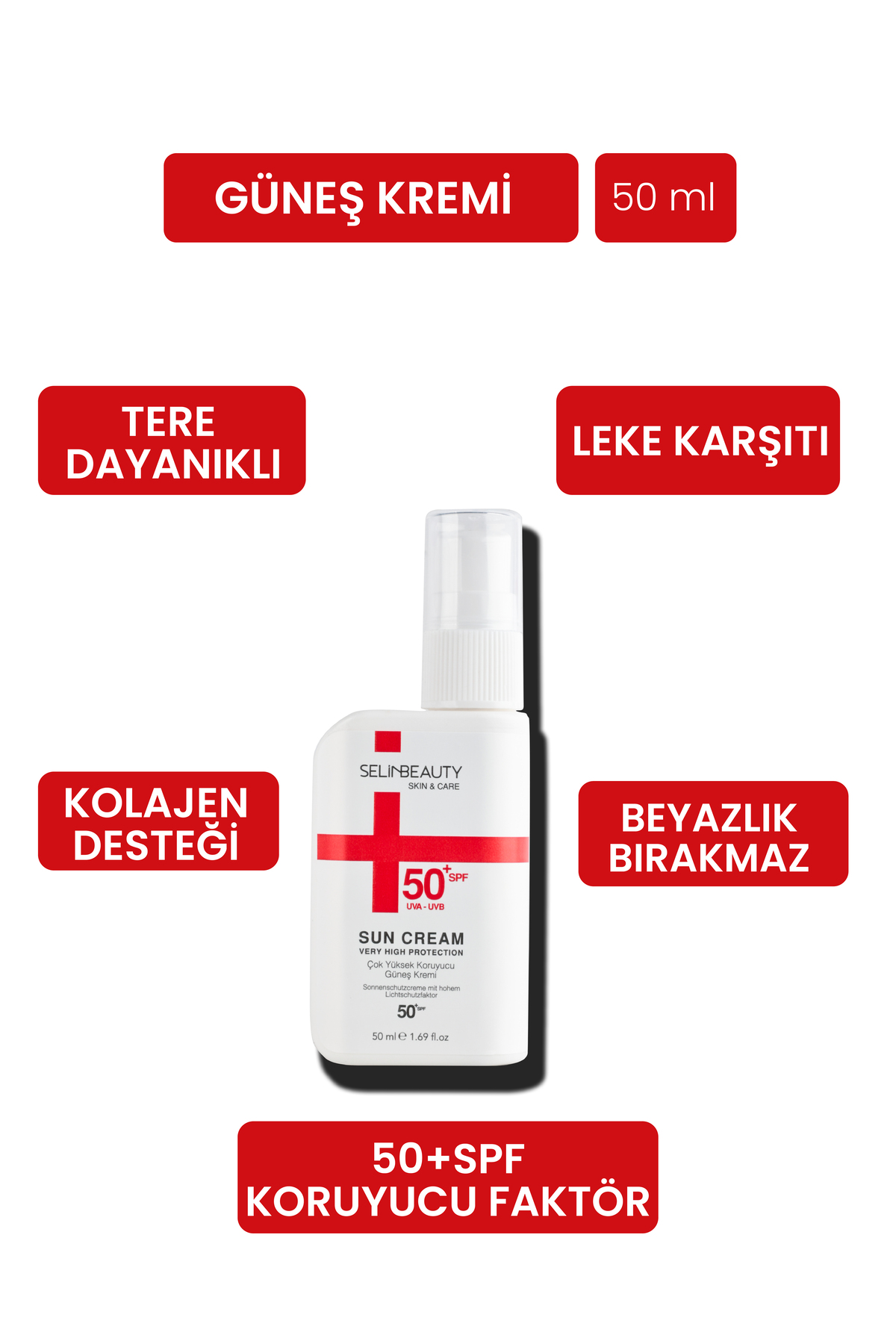 SELİNBEAUTY Skin&Care Güneş Kremi 50+ - Görsel 3