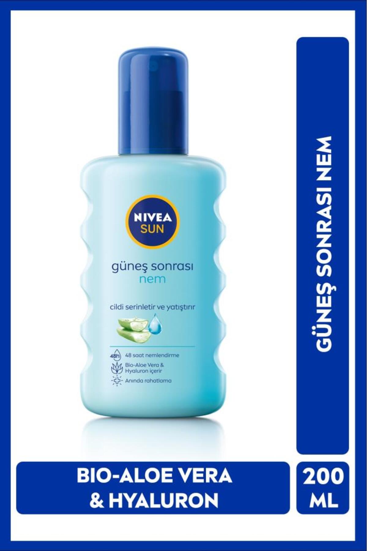 NIVEA SUN Güneş Sonrası Nemlendirici Vücut Spreyi 200ml,Serinletici,Yatıştırıcı,Aloe Vera,Hyaluron