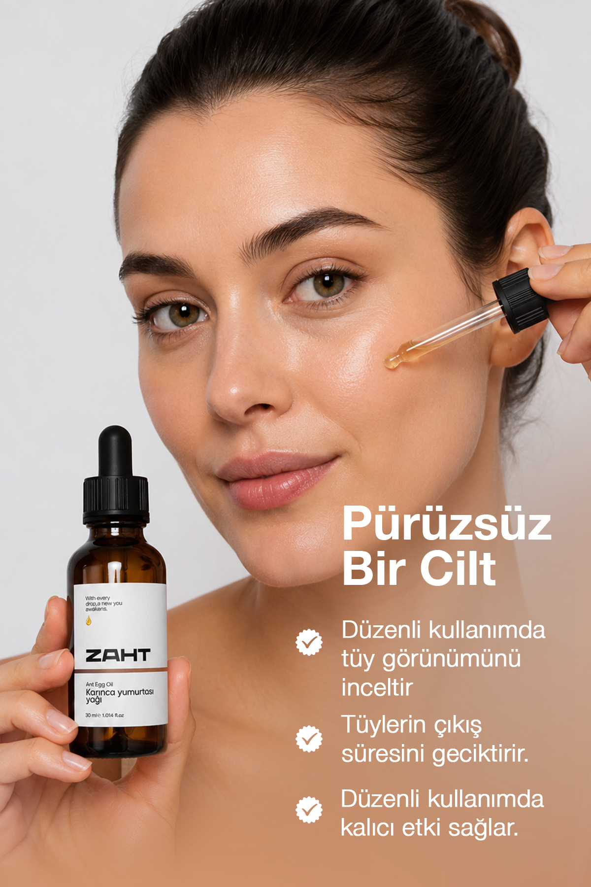 ZAHT Karınca Yumurtası Yağı 30 Ml 0 Doğal – Tüy Azaltıcı, Epilasyon Sonrası Cilt Bakım Yağı - Görsel 3