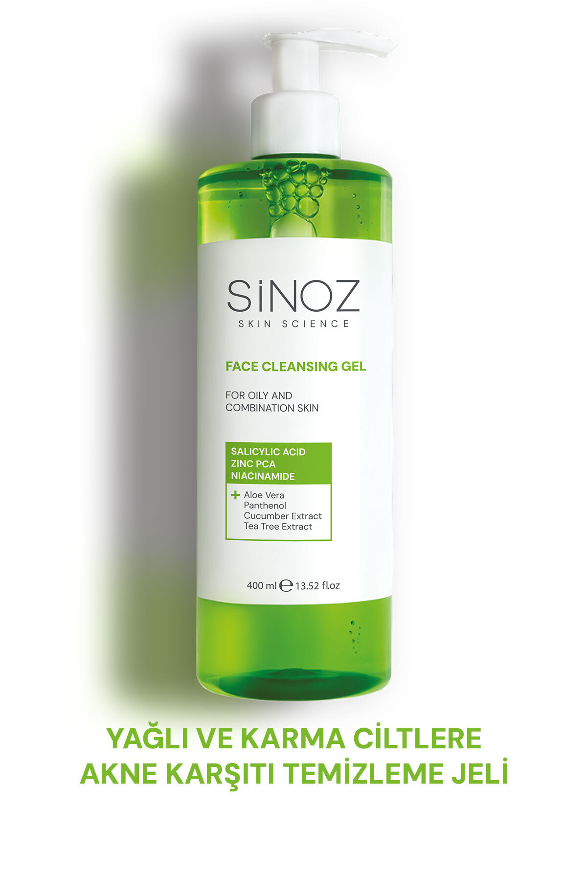 Sinoz Yağlı ve Karma Ciltler İçin Sebum Dengeleyici Yüz Temizleme Jeli 400 ml