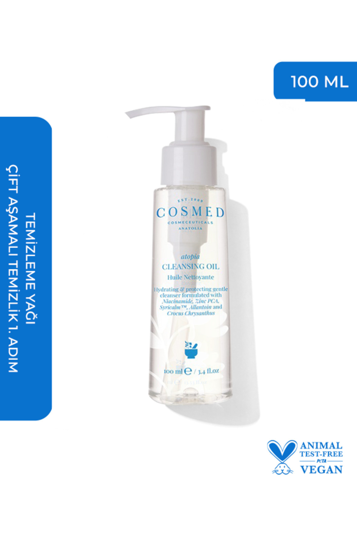 COSMED Temizleme Yağı - Çift Aşamalı Temizlik - 1. Adım /Atopia CLEANSING OIL 100 ML