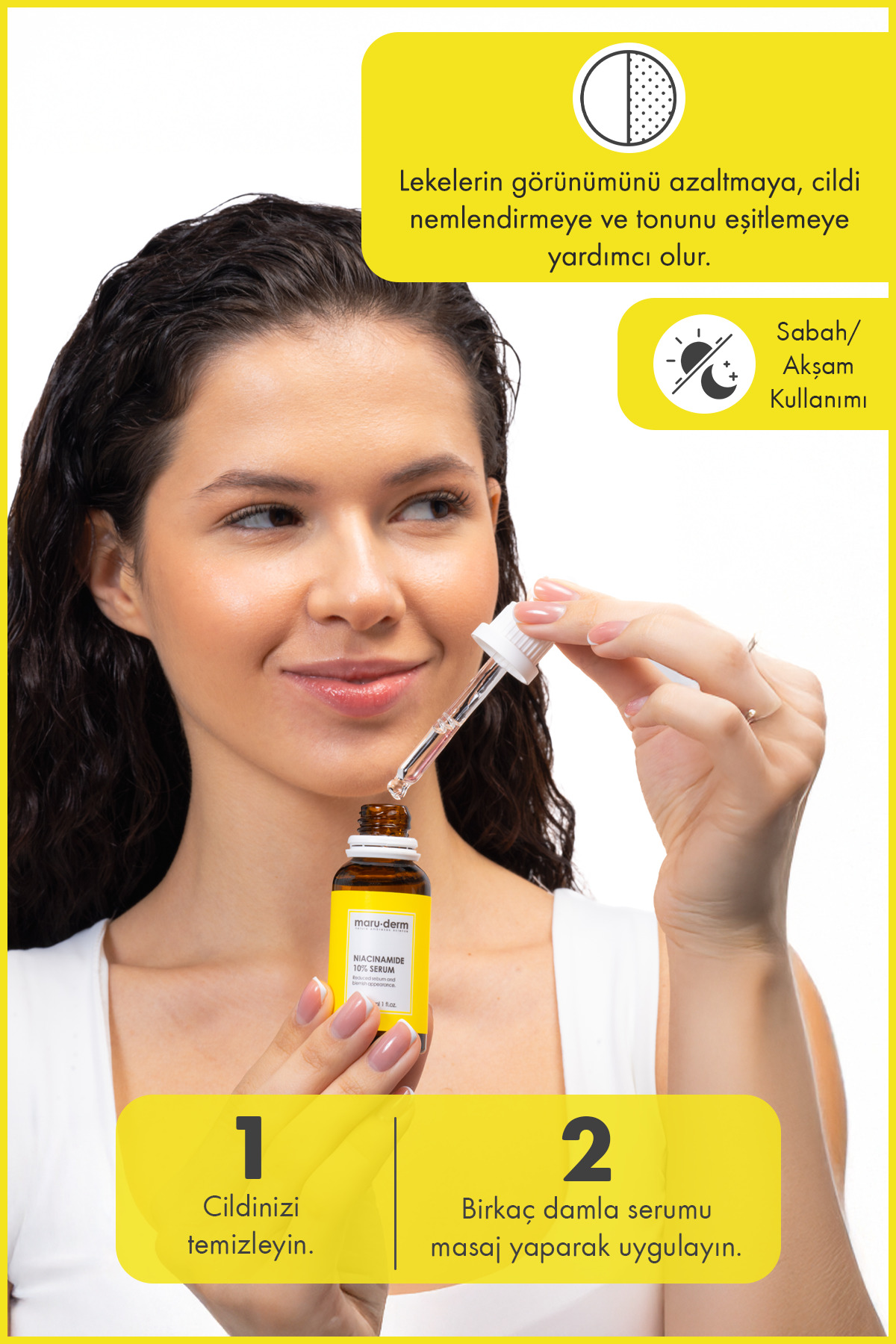 Maru.Derm Niacinamide + Hyalüronik Asit + Panthenol Cilt Bakım Serumu 30 ML - Görsel 3