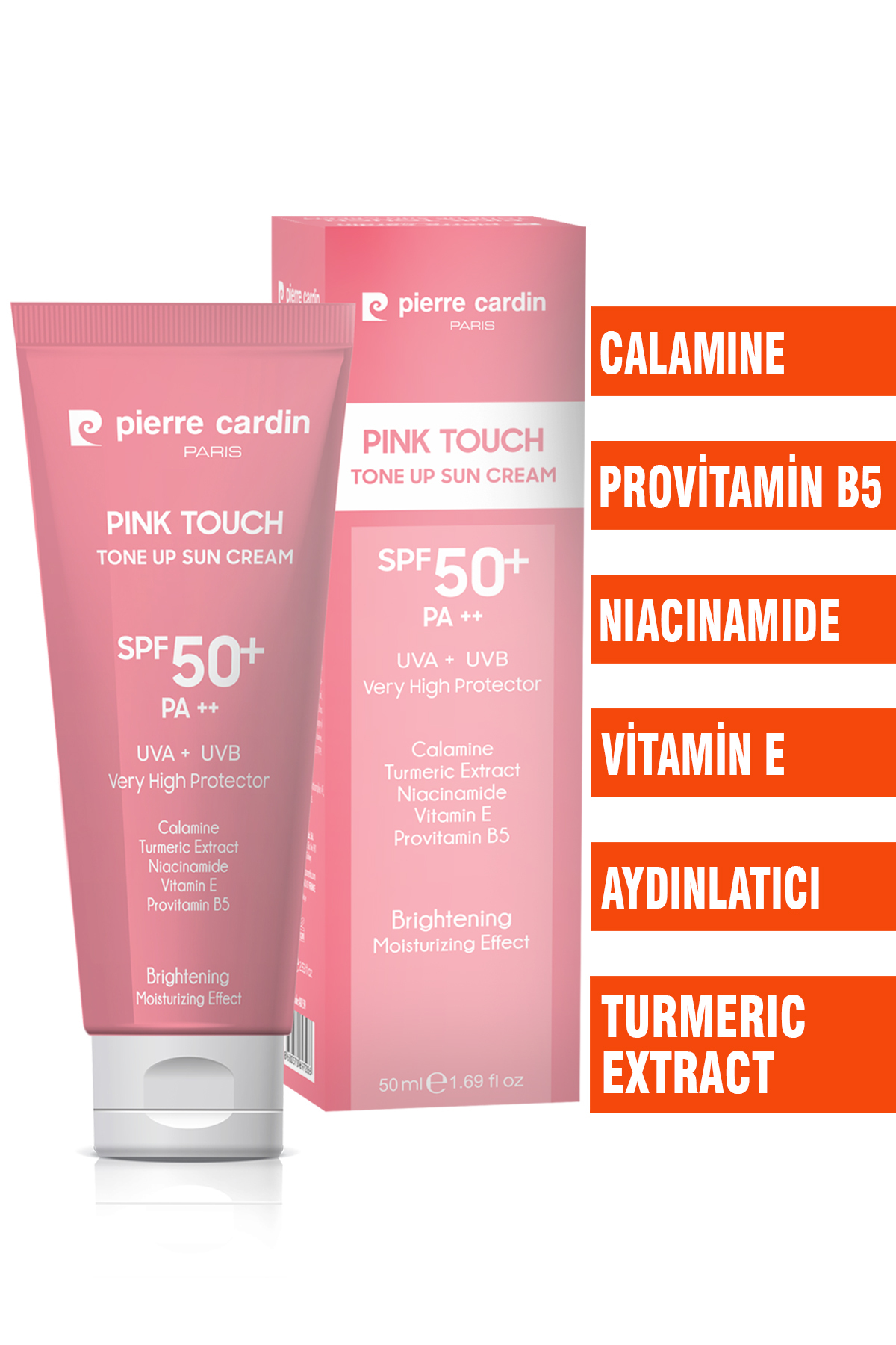Pierre Cardin Ton Eşitleyici Aydınlatıcı Yüz Güneş Kremi Pink Touch Tone-Up SPF50+/PA++ – 50 ml - Görsel 3