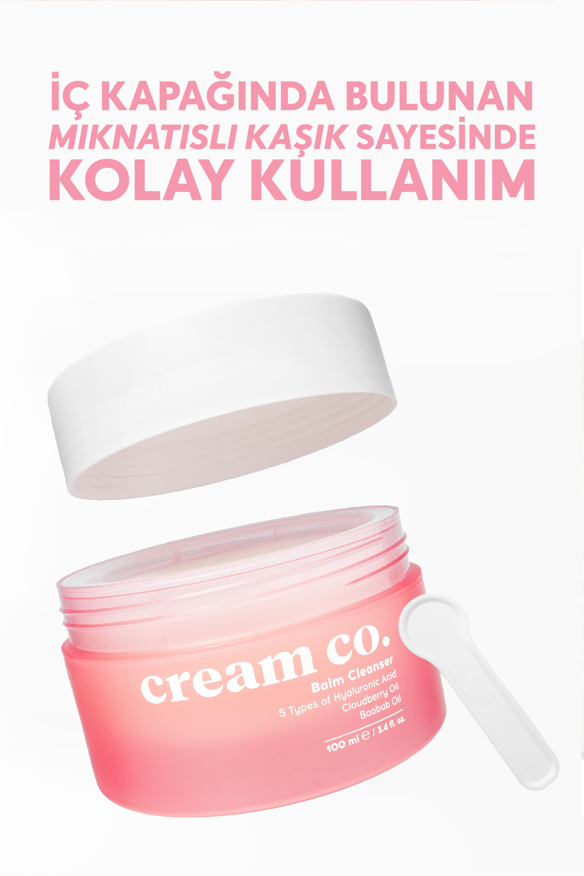 Cream Co. Yağ Bazlı Balm Yüz Makyaj Temizleyici | Aydınlatıcı Nemlendirici | Hyaluronik Asit | 100 ML - Görsel 3