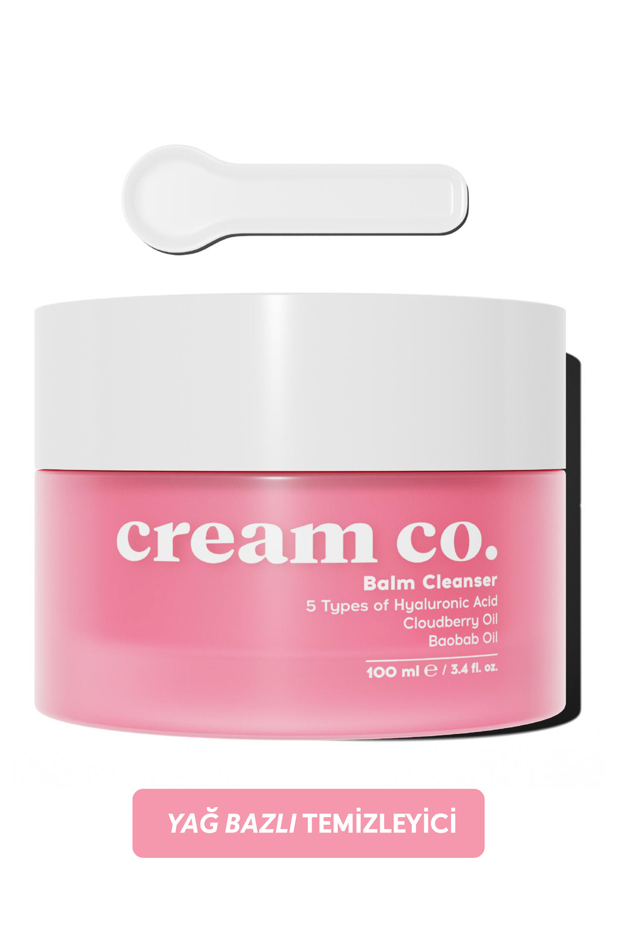 Cream Co. Yağ Bazlı Balm Yüz Makyaj Temizleyici | Aydınlatıcı Nemlendirici | Hyaluronik Asit | 100 ML