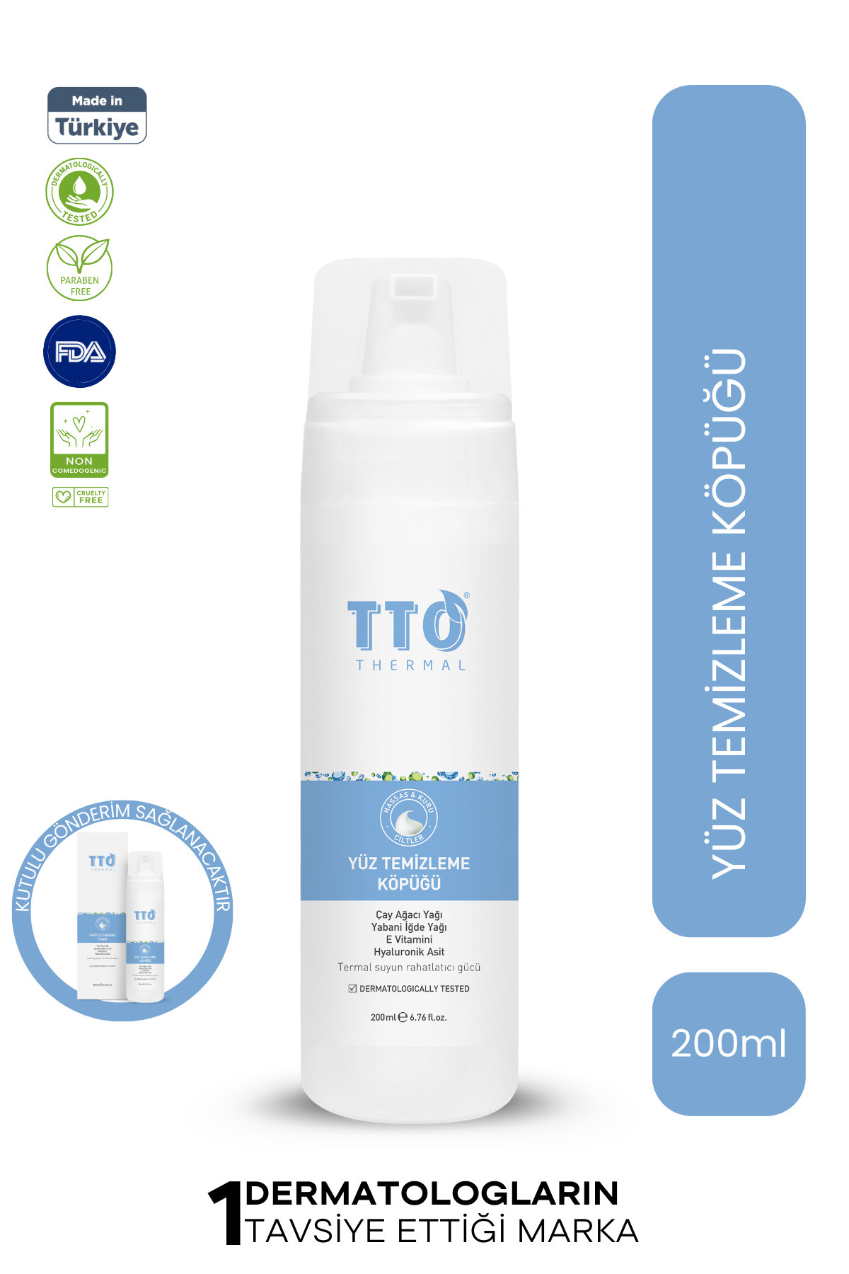 TTO Thermal Yüz Temizleme Köpüğü 200 ml – Çay Ağacı Yağlı Derin Temizlik