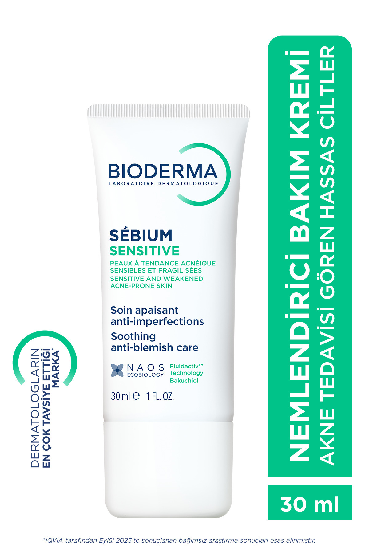 Bioderma Sebium Sensitive Hassas ve Akne Eğilimli Ciltler, Kızarıklık Karşıtı Nemlendirici Bakım Kremi 30 ml