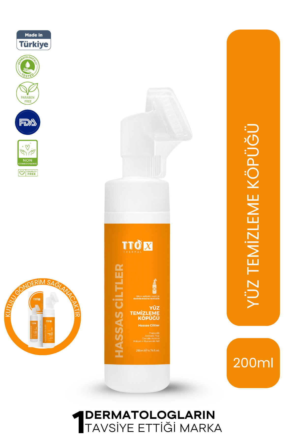 TTO X Hassas Ciltlere Özel Çay Ağacı İçeren Aplikatörlü Yüz Köpüğü 200ml