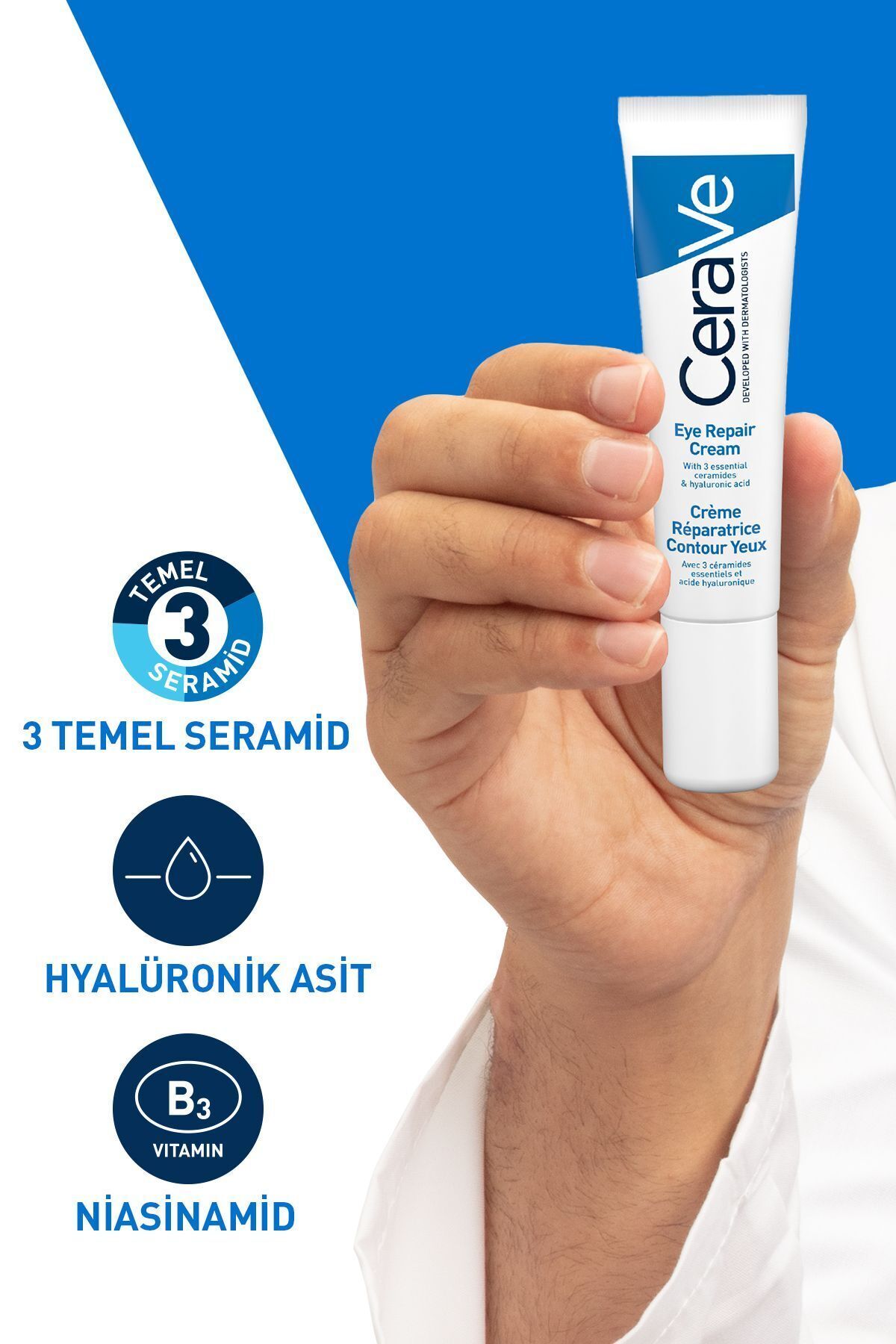 CeraVe Koyu Halka ve Göz Altı Torba Görünümü Karşıtı Onarıcı Göz Kremi 14 ml - Görsel 3
