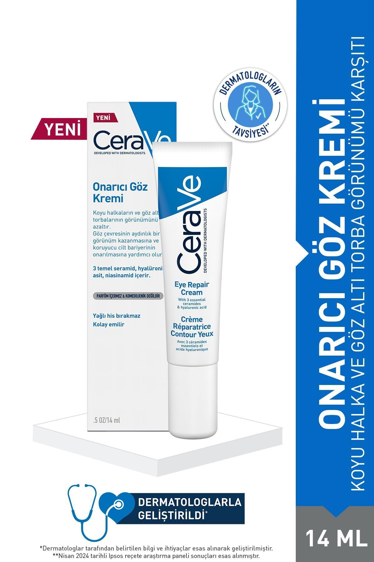 CeraVe Koyu Halka ve Göz Altı Torba Görünümü Karşıtı Onarıcı Göz Kremi 14 ml