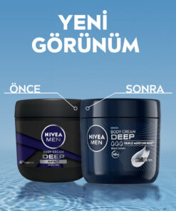 NIVEA MEN Erkek Deep El ve Vücut Bakım Kremi 400ml, 48 Saat Nemlendirici, Yapışkan His Bırakmaz - Görsel 2