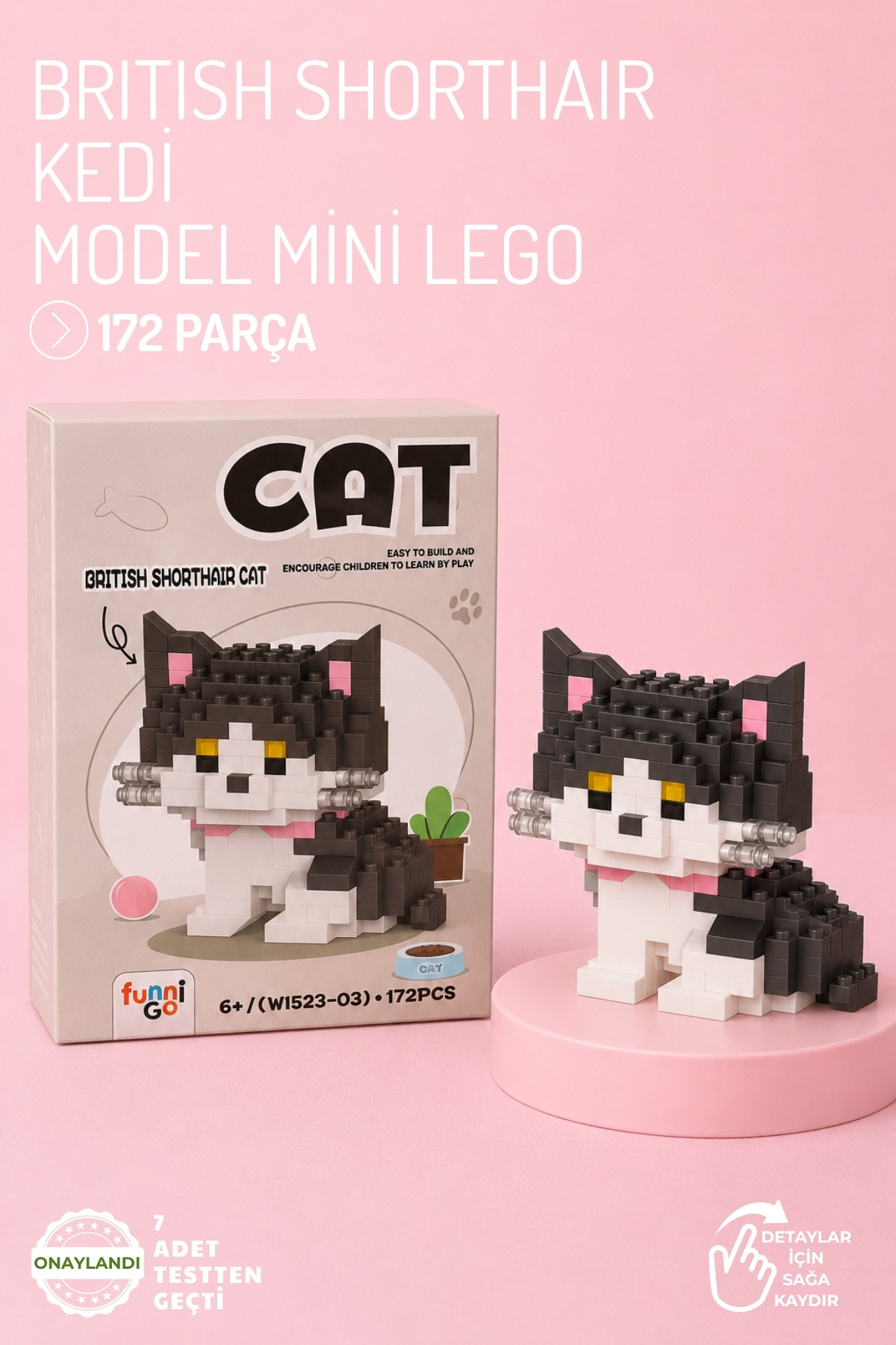 Nandy Home British Shorthair Kedi Model Karakter Figürü 3D Yapı Oyuncakları - 172 Parça
