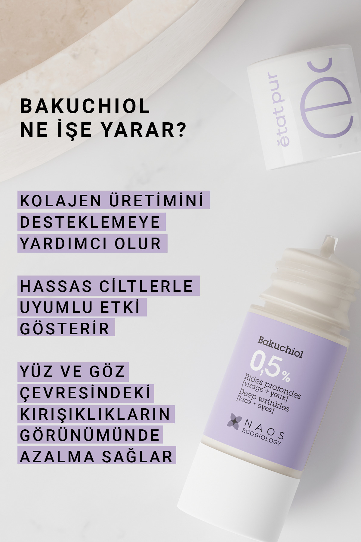 Etat Pur Bakuchiol %0,5 Kırışıklık Karşıtı Serum 15ML | Hassas Ciltler için Retinol Alternatifi - Görsel 3