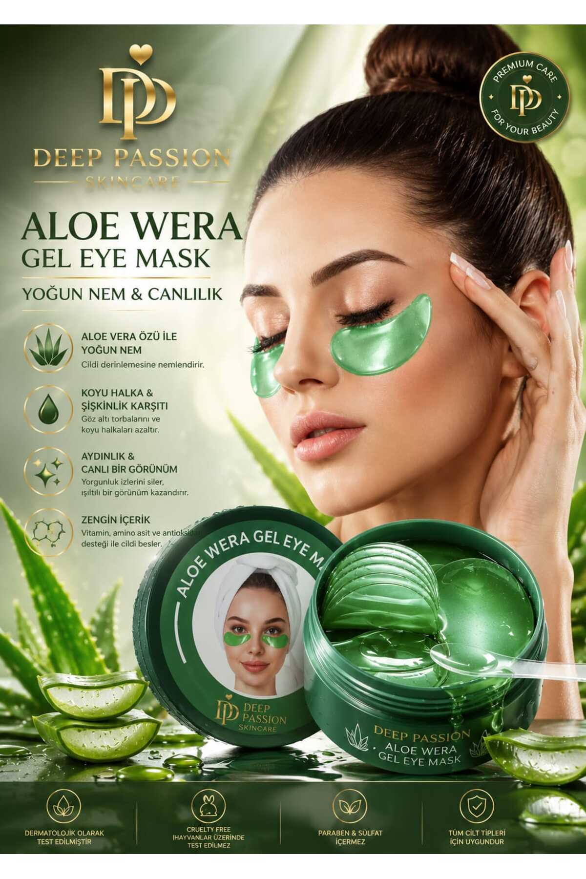 Deep Passion Aloevera Ve Kolajen İçeren Sıkılaştırıcı Göz Maskesi 1.4g Mısa 60 Adet