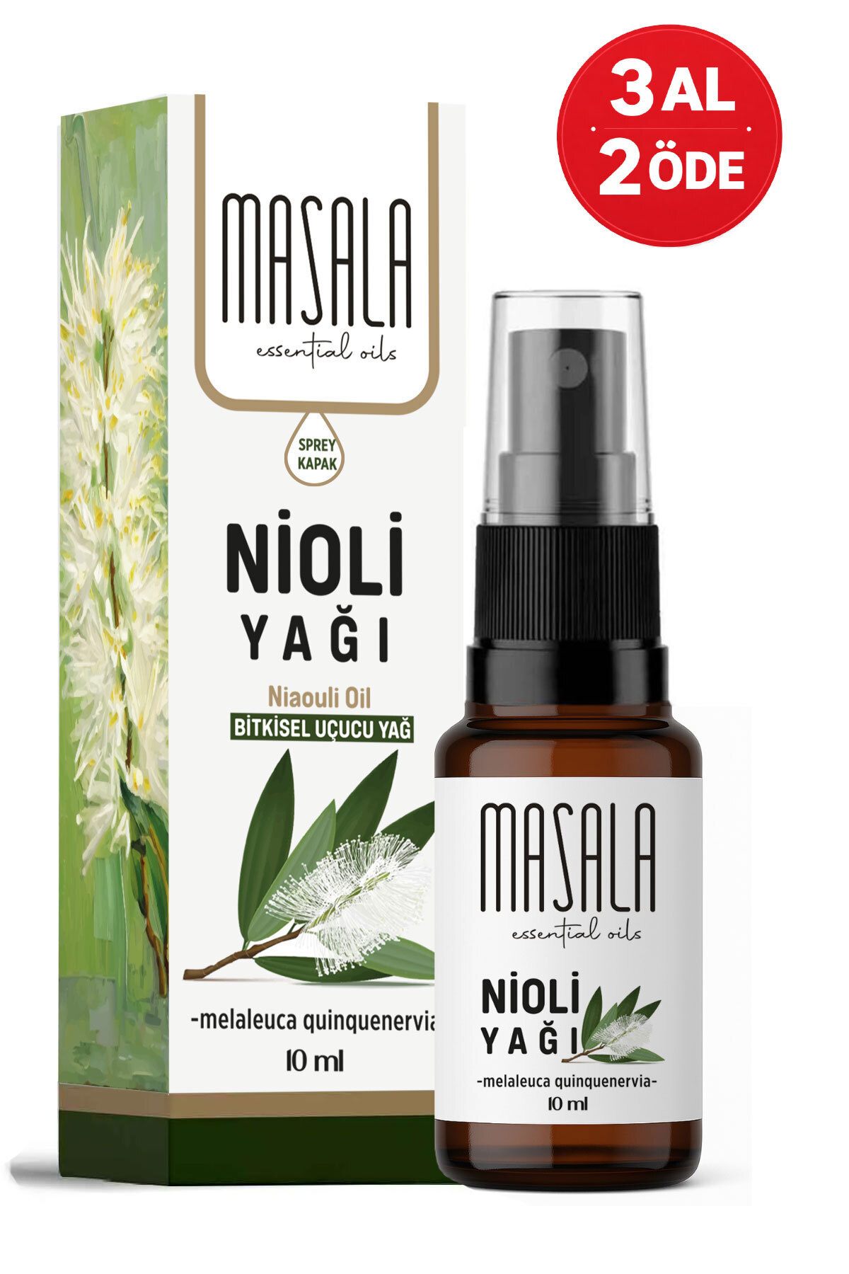 Masala Nioli Uçucu Yağı 0 Saf Özel Sprey Başlıklı Seyreltilmemiş ( Niaouli Essential Oil )