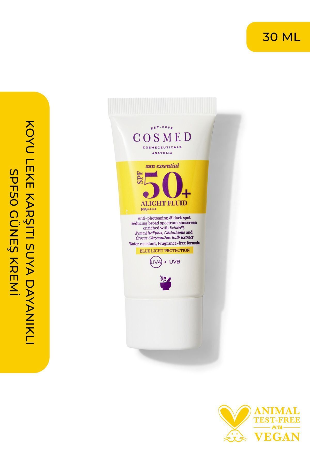 COSMED Koyu Leke Karşıtı Suya Dayanıklı SPF50+ Güneş Kremi/ALIGHT FLUID SPF50+