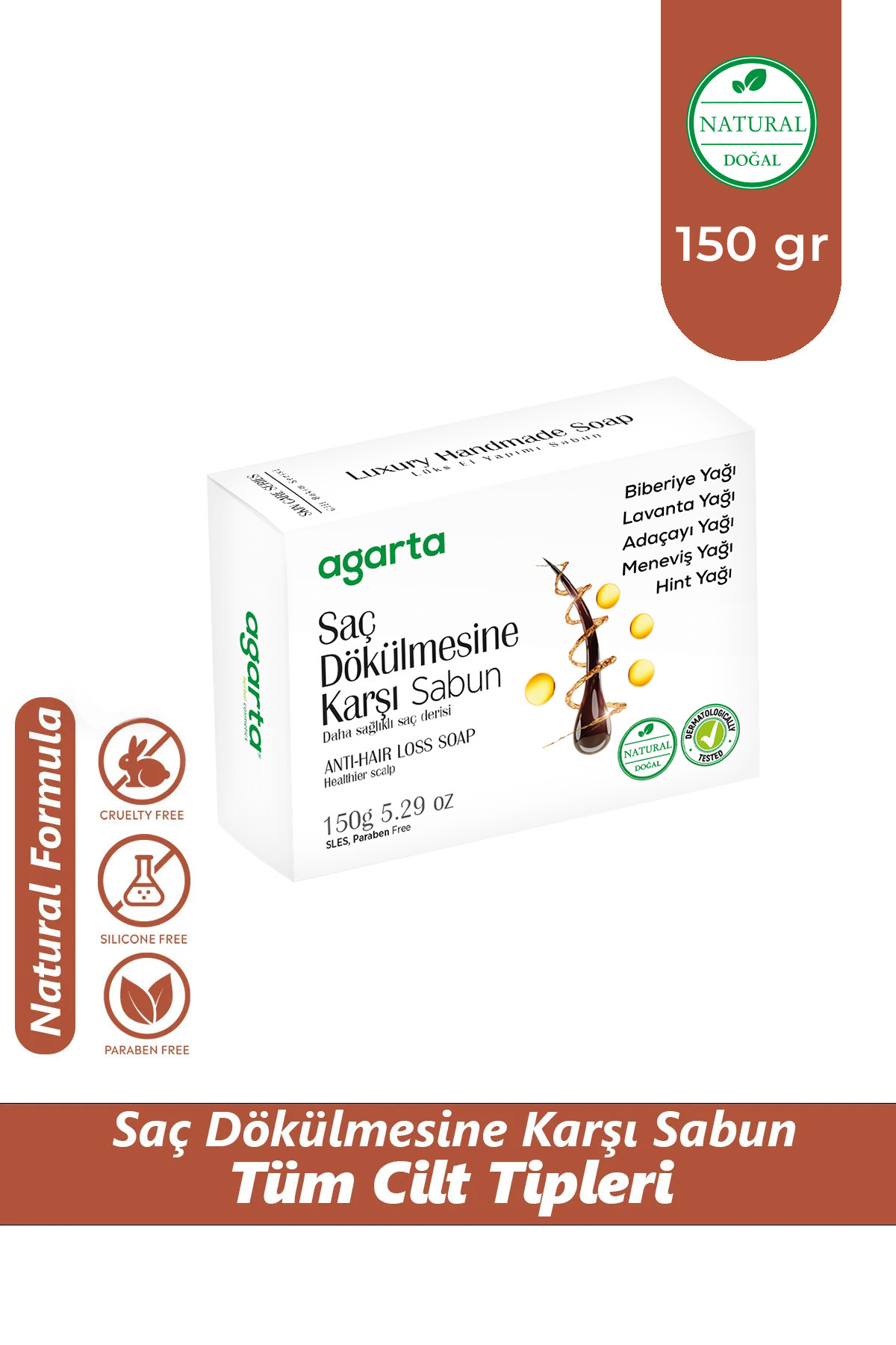 Agarta Saç Dökülmesi Sabunu Doğal 150 gr