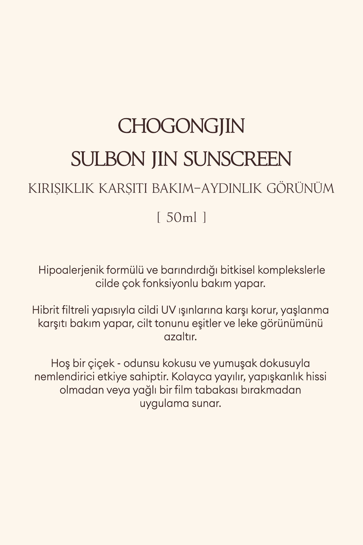 Missha Leke Karşıtı, Aydınlatıcı ve Nemlendirici Güneş Kremi CHOGONGJIN Sulbon Jin Sunscreen - Görsel 3