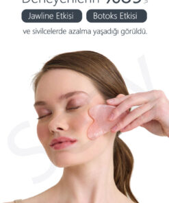 Seay Pembe Kuvars Taşı Gua Sha Yüz Masaj Aleti Değerli Doğal Taş Sertifikalı - Görsel 2